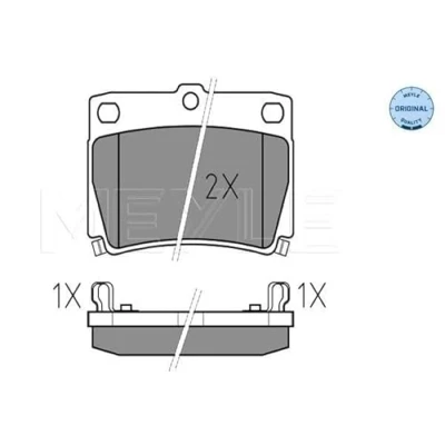 Abbildung von MEYLE 025 235 9315/W Bremsbelagsatz ORIGINAL Quality Hinterachse mit akustischer Verschleißwarnung Anti Quietsch Blech FORD: MONDEO 2 Kombi