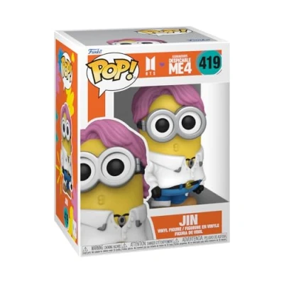 Abbildung von Funko Pop! Rocks: Minions X BTS Jin + Vinyl Sammelfigur Geschenkidee Offizielle Handelswaren Spielzeug Für Kinder und Erwachsene Movies, Music Fans Modellfigur Sammler