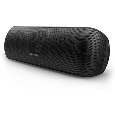 Abbildung von Soundcore Motion+ Bluetooth Lautsprecher mit Hi Res 30W Audio, BassUp, Kabelloser HiFi zugehöriger App, Flexibler EQ, 12 Stunden Akkulaufzeit, IPX7 (Generalüberholt)
