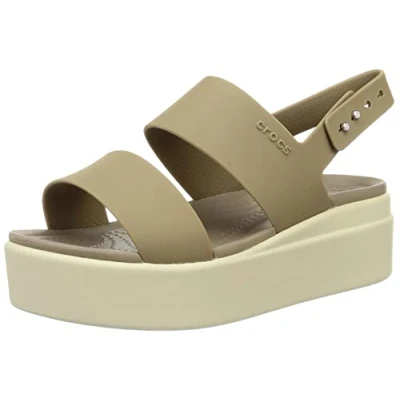 Abbildung von Crocs Damen Brooklyn Low Wedge Sandalen, Khaki Bone, 32/33 EU