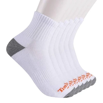 Abbildung von Timberland PRO Herren 6er Pack Performance Quarter Lässige Socken, Weiss/opulenter Garten, Large