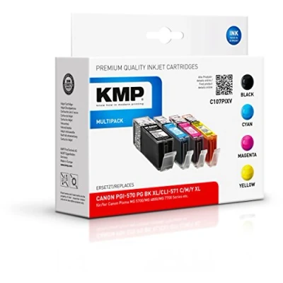 Abbildung von KMP 1 Tinten Multipack C107PIXV ERSETZT PGI 570XL / CLI 571XL Tintenpatrone (4 Farben)