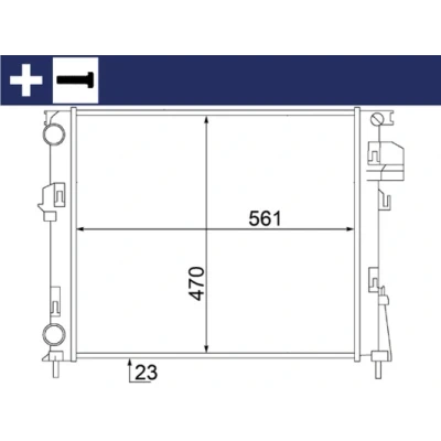 Abbildung von MAHLE ORIGINAL CR 1504 000S Kühler, Motorkühlung für Fahrzeuge ohne Klimaanlage 561 470 23 mit Schraube Kühlrippen mechanisch gefügt