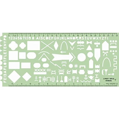 Abbildung von Linex 1374S Truppenschablone, NATO Militärsymbole, Taktische Zeichen gemäß APP 6A, Tuschenoppen, 275 x 125 mm