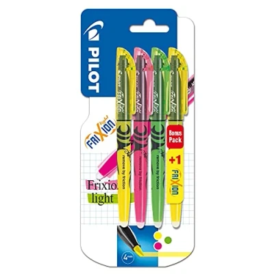 Abbildung von Pilot Pen 4136B4 Frixion Textmarker 4er Packung, radierbar, grün, pink und 2x gelb