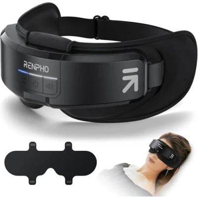 Abbildung von RENPHO Eyeris Shift 2 in 1 Multifunktions Augenmassagegerät mit Wärme, Kompression, Bluetooth, abnehmbare beheizte Augenmaske, Augenpflegegerät zur Trocken Augen, Schlafverbesserung