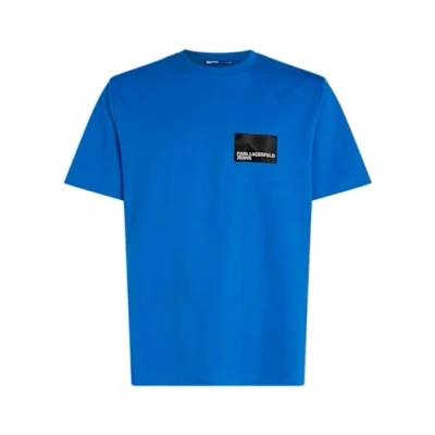 Abbildung von Karl Lagerfeld Jeans Regular Short Sleeve LOGO Tshirt print, Herren, Größe: Small, Blue