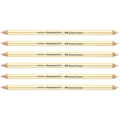 Abbildung von FABER CASTELL 205021 Radierstift Perfection 7057, doppelseitig, weich und hart, 6 Stück