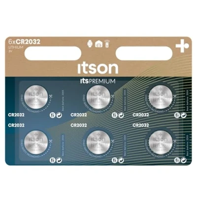 Abbildung von ITSON, CR2032 Batterien, 3V, Knopfzellen, 6 Stück, am besten für AirTag, Autoschlüssel, Uhren und Herzfrequenzmesser