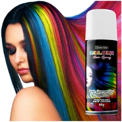 Abbildung von Temporäre Haarfarbe Spray, Auswaschbar (1 x 200ml) Haarspray für Fasching, Karneval (Weiß)
