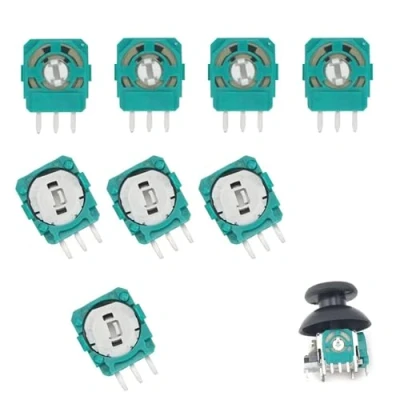 Abbildung von Janwien 8 Stück Ersatz Trimmer Potentiometer Sensor,PS5 Wireless Controller,Joystick Sensor,Xbox One Controller Ersatzteile,Trim Pot Widerstände Ersatzteile Sensor für ALPS Analoger Joystick (Grün)