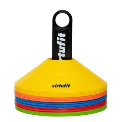 Abbildung von Trainingshütchen mit Halter Kegel 50 Stück Inkl. Tragenetz