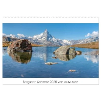 Abbildung von Bergseen Schweiz von Urs Mühlich (Wandkalender 2025 DIN A2 quer), CALVENDO Monatskalender
