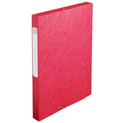 Abbildung von Exacompta 18509H Premium Sammelbox mit Gummizug 25 mm breit aus extra starkem Colorspan Karton Rückenschild für DIN A4 Archivbox Heftbox Dokumentenbox Zeichenbox Sammelmappe rot