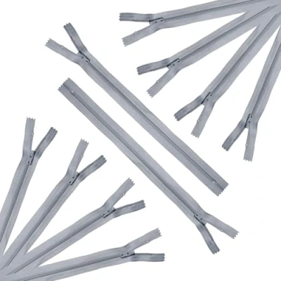 Abbildung von Trimz 45 cm Langer Reißverschluss mit 4 mm Zähnen, grau, 10 Stück, Polyester
