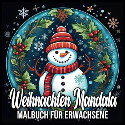 Abbildung von Weihnachten Mandala Malbuch für Erwachsene: Einfaches Weihnachtsmandala Erwachsene, Senioren und Anfänger