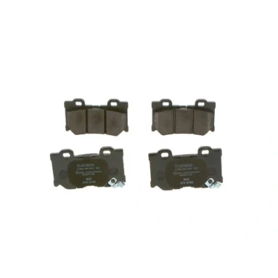 Abbildung von BOSCH 0 986 494 863 Bremsbelagsatz Low Metallic mit akustischer Verschleißwarnung Anti Quietsch Blech INFINITI: FX SUV, Q50 Limousine, QX70 SUV