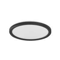 Abbildung von LEDVANCE ORBIS Ultra Slim Deckenleuchte 235mm, schwarz, 15W, 1640lm, homogenes, warmweißes Licht (3000K) + Hintergrundlicht, dreistufige Dimmbarkeit über Wandschalter, ultraflach, Schutzklasse IP20