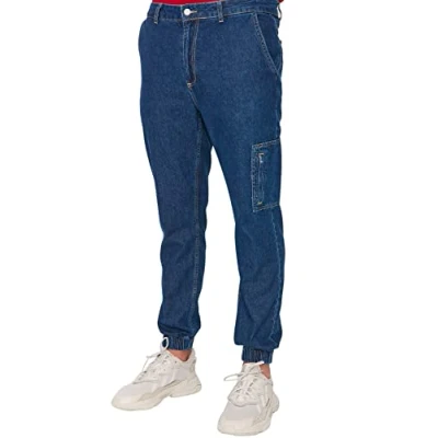 Abbildung von Trendyol Men&#039;s Herren Young Mittlerer Bund Jogger Jeans, Navy Blue, 36