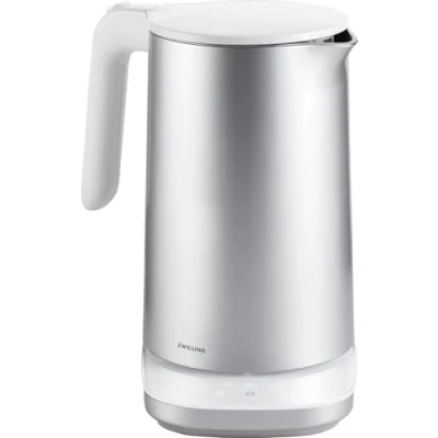 Abbildung von ZWILLING Enfinigy Wasserkocher Pro, 1,5 Liter, 1.850 Watt, mit 7 Programmen, Warmhaltefunktion, Babynahrung erwärmen, Edelstahl/Kunststoff, Silber/Weiß