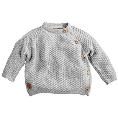 Abbildung von Bio Baby Jacke Schlüttli Strick 100% Baumwolle (KbA) GOTS zertifiziert, Hellgrau Melange, 62/68