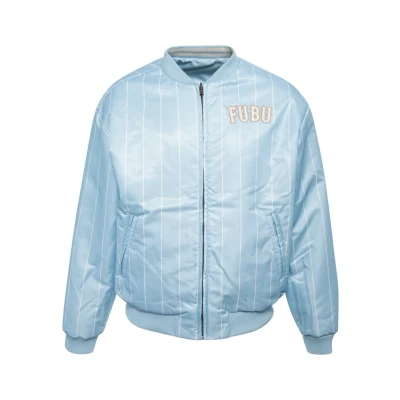 Abbildung von FUBU Varsity Reversible Bomberjacke, Herren, Größe: Large, Lightblue creme sand