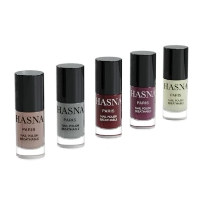 Abbildung von Hasna Paris Halal Nagellack Kollektion Öko Verantwortung Glanz und langer Halt einfach aufzutragen 5 x 6 ml (WINTER)