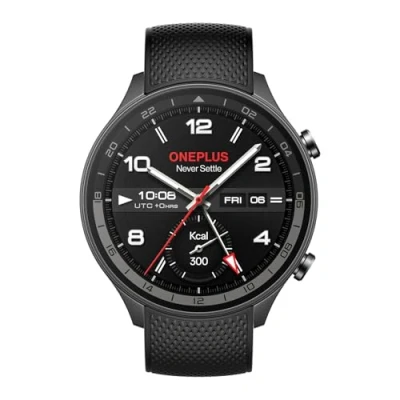 Abbildung von OnePlus Watch 2R mit Wear OS 4 von Google, Snapdragon W5 Chipsatz, bis zu 100 Stunden Akkulaufzeit, 1,43 AMOLED Display, 100+ Sportmodus, Dual Frequenz GPS,5 ATM, IP68 und BT Anrufe, Gunmetal Grey