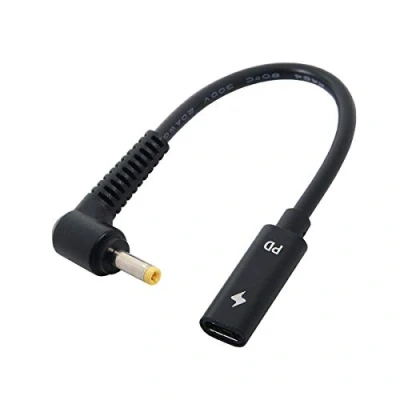 Abbildung von cablecc Typ C USB Buchse Eingang zu DC 4.01.7mm Power PD Ladekabel passend für Laptop 18 20V