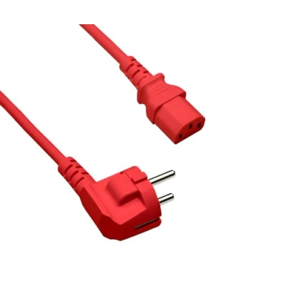 Abbildung von DINIC Stromkabel Netzkabel CEE 7/7 Schutzkontaktstecker auf C13, VDE, (3,00m, rot)