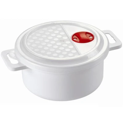 Abbildung von HEIDRUN Mikrowellen Topf/Schüssel mit Deckel + Ventil 1,0 Liter, Ø15 x 8cm