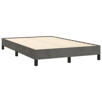 Abbildung von vidaXL Bettgestell, Polsterbett Bett mit Stützbeinen, Bettrahmen Lattenrost für Schlafzimmer, Doppelbett Schlafzimmerbett, Dunkelgrau 120x190cm Samt