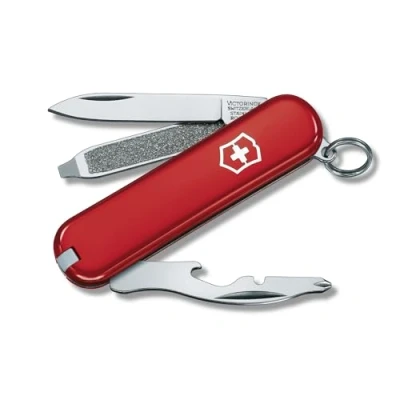 Abbildung von Victorinox Schweizer Taschenmesser Rally, Mini für Schlüsselanhänger, Swiss Army Knife, 9 Funktionen, Klinge, Phillips Schraubendreher 0/1