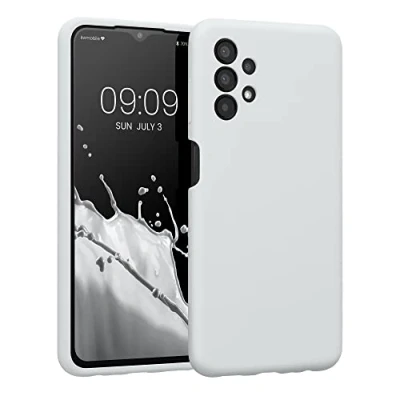 Abbildung von kwmobile Handyhülle kompatibel mit Samsung Galaxy A13 4G Hülle gummierte Handy Case aus Silikon in Weiß matt
