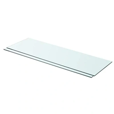 Abbildung von vidaXL 2X Regalboden Glas Glasboden Glasscheibe Glasplatte Regalbrett Ersatz Platte für Glasregal Klarglas Transparent 80x25cm