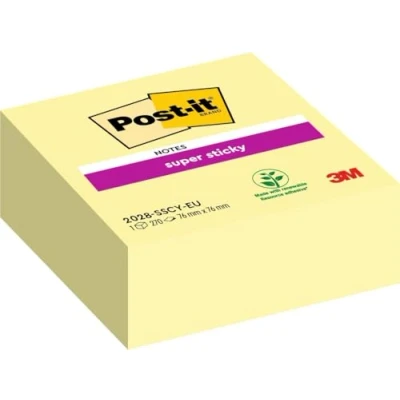 Abbildung von Post it 2028 SCY Haftnotiz Super Sticky Würfel, 76 x mm, 270 Blatt, gelb