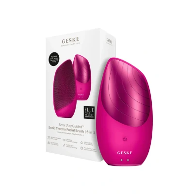 Abbildung von GESKE SmartAppGuided™ Sonic Thermo Facial Brush 6 in 1 Hautreinigung Reinigungsbürste mit Wärmefunktion Gesichtsmassagegerät elektrische Gesichtsbürste Gesichtsreinigungsgerät