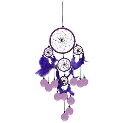 Abbildung von Dreamcatcher Nylon mit Capisscheiben (Lila)