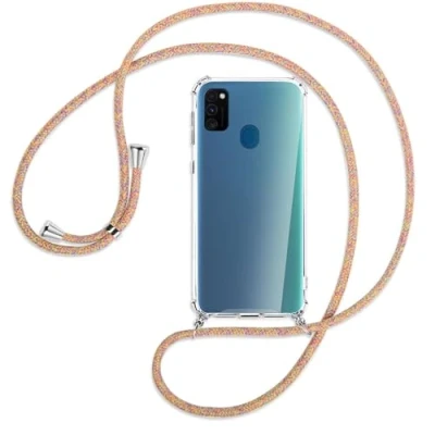 Abbildung von mtb more energy Handykette kompatibel mit Samsung Galaxy M30s, M21 (6.4&#039;&#039;) Rainbow Smartphone Hülle zum Umhängen Anti Shock Full TPU Case