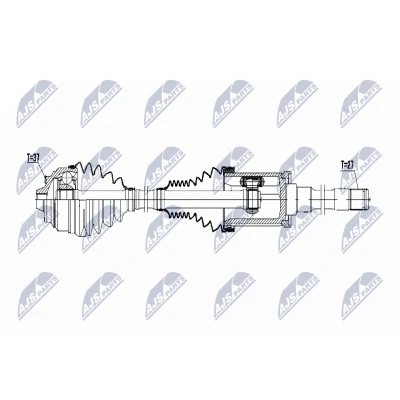 Abbildung von NTY NPW BM 046 Antriebswelle Vorderachse rechts 567 BMW: 5 GT, 7