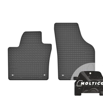 Abbildung von moto MOLTICO Vorne Gummi Automatten Gummimatten Passgenau Allwetter Fussmatten Auto passend für VW Sharan II, Seat Alhambra II (2010 2020) 2 Sitzreihe