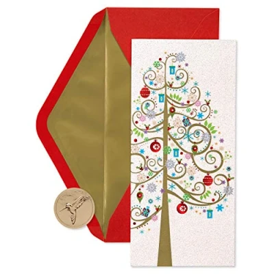 Abbildung von Papyrus Weihnachtskarten mit Umschlägen, fröhliche Weihnachtsfeier, Baum, 16 Stück