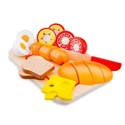 Abbildung von New Classic Toys 10578 Kinderrollenspiele Schneideset Frühstück mit Brettchen 10 Teile