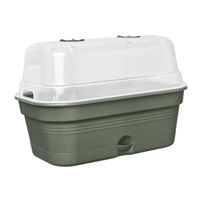 Abbildung von elho Green Basics Anzucht Schale Allin1 39 Anzuchtset 100% recyceltem Plastik Ø 39.0 x H 15.2 cm Grün/Laubgrün