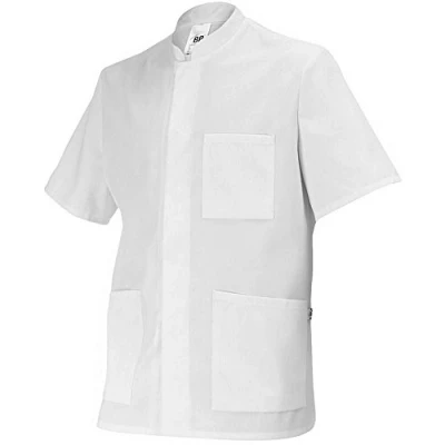 Abbildung von BP 1657 400 21 2XLn Unisex Jacke, 1/2 Ärmel mit Stehkragen und verdecktem Druckknopfband, 215,00 g/m² Stoffmischung, weiß,