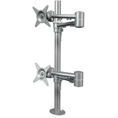 Abbildung von Dataflex 52.682 ViewMate Style Monitorarm (Tragkraft max. 2X 15kg, bis 61 cm (24 Zoll) Bildschirmdiagonale, VESA: MIS D 75x75/100x100mm kompatibel) Silber