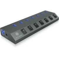 Abbildung von ICY BOX 7 Port USB 3.0 Type A Hub Ladegerät Aluminium IB HUB1701 C3