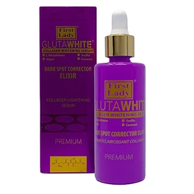 Abbildung von First Lady Premium Glutawhite Collagen Skin Brightening Beauty Elixier Serum, 60 ml, mit L Glutathion, Trüffel, Argan und Kokosnuss