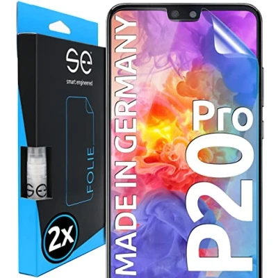 Abbildung von s.e Schutzfolie für Huawei P20 Pro, 2 Stück, Full Screen, Positionierhilfe, P20Pro Panzerfolie, transparente Displayfolie, funktionierende Alternative zu Schutzglas, Schutzglasfolie