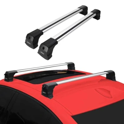 Abbildung von OMAC Dachträger Gepäckträger kompatibel mit VW Amarok 2010 2022 Grundträger Aluminium Grau 2X